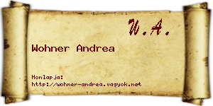 Wohner Andrea névjegykártya