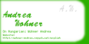 andrea wohner business card